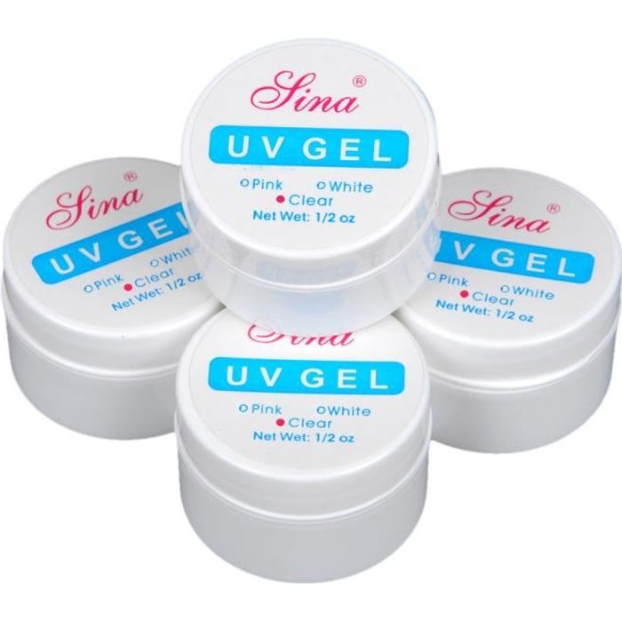Lot de 5 Transparent UV Gel Faux Ongle Extension Construction Kit