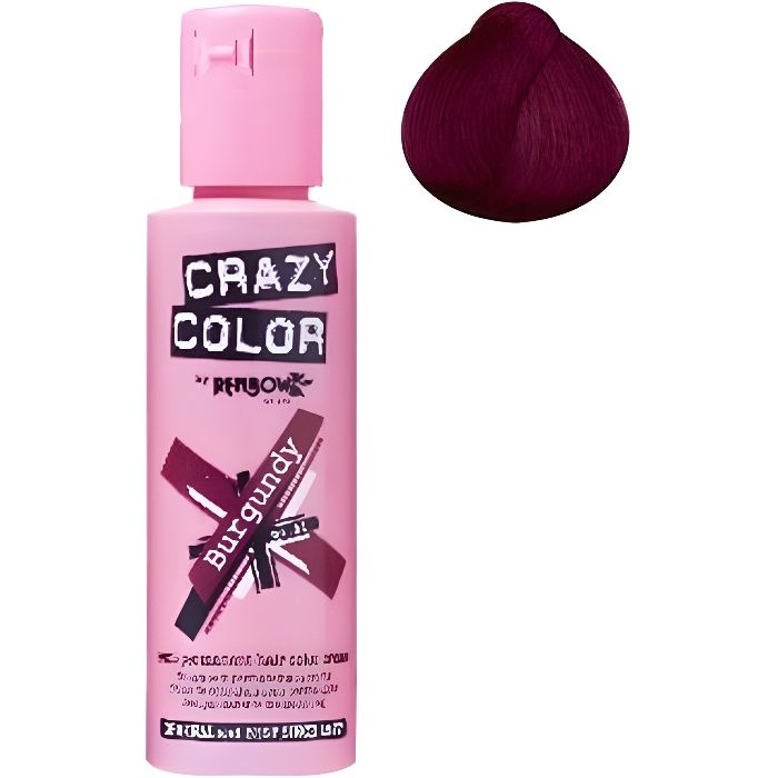 Coloration cheveux semi-permanente CRAZY COLOR BURGUNDYPour un look FUN et des cheveux aux couleurs vives et originales !Les