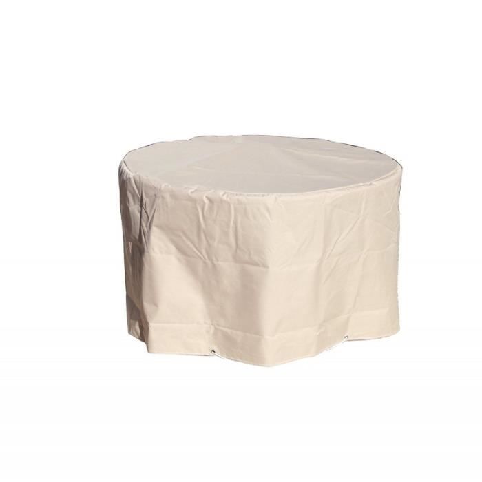 Housse Table ronde Ø 120 x h 70 cm Beige