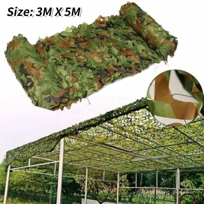3X5M Filet pare-soleil de jardin, filet de Camouflage pratique et Durable, voile d'ombrage Portable pour chasse