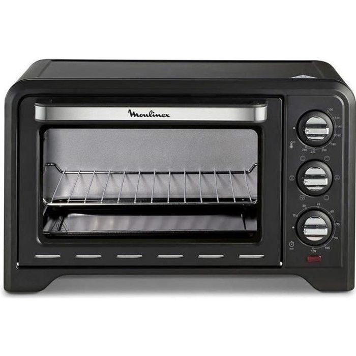 four électrique a chaleur tournante de 60L 2200W noir
