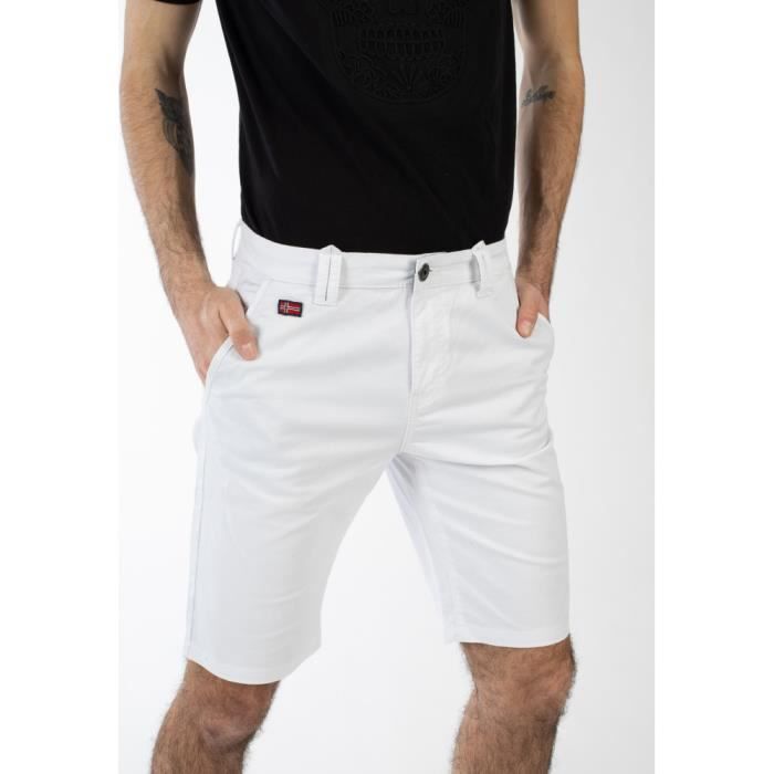 GEOGRAPHICAL NORWAY Short PABLITOMEN en coton Blanc - Homme