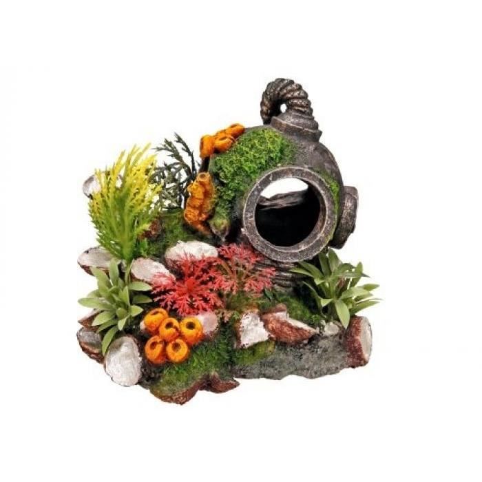 NOBBY 28140 DÉCORATION POUR AQUARIUM CASQUE DE PLONGEUR AVEC PLANTES