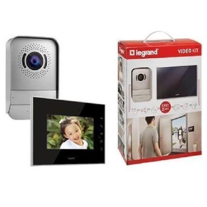 LEGRAND Visiophone 2 fils mains libres avec écran couleur miroir 7 pouces et interphone