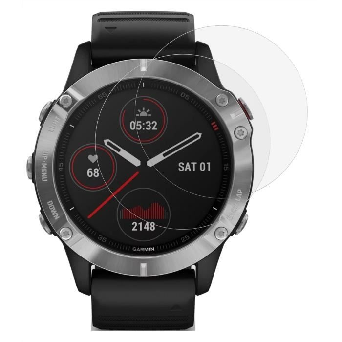 Verre Trempé pour Garmin Fenix 6 - 6 Pro - 6 Pro Solar - 6 Pro Sapphire [Lot de 2] Protection Ecran Montre Anti Rayure Phonillico®