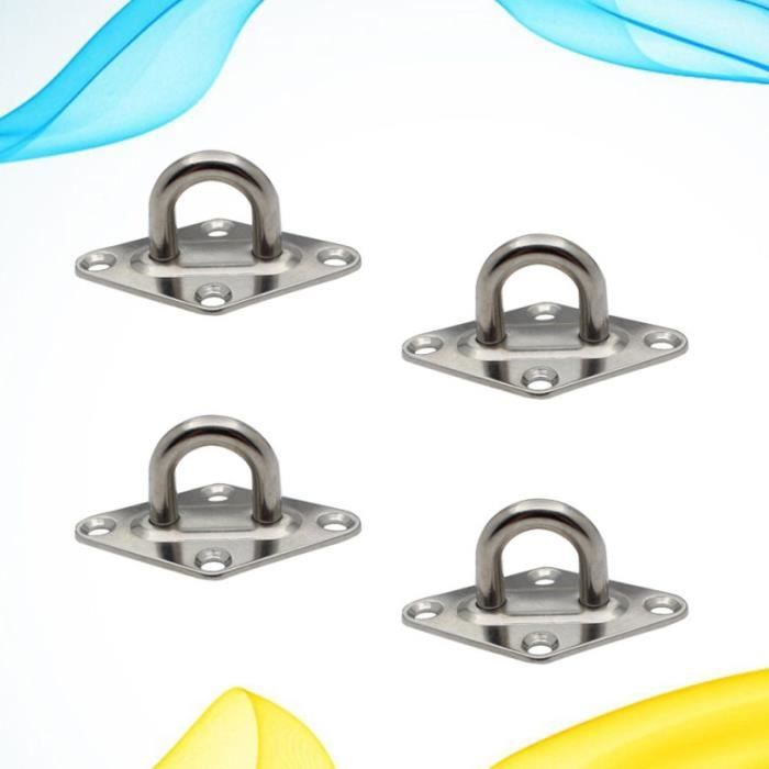 4pcs 5mm losange forme loquet de porte pratique moraillon fixe boucle de antivol - bloque roue aide a la conduite - securite