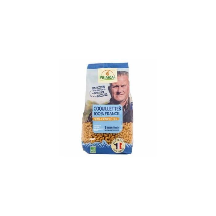 Coquillettes demi-complètes bio - 500 g - PRIMÉAL