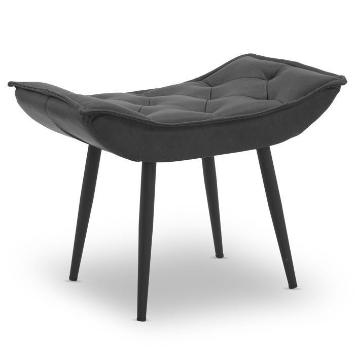 M MCombo 4778-2 Tabouret élégant avec pieds métalliques pour similicuir gris foncé