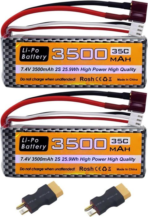 ZYGY 2PCS 7.4V 35C 1800mah Batterie Li-Po pour WLTYOS K929-B A959-B 12401 12402 12403 12404 12423 12428 144001 1/18 1/14 1/12 pour Voiture Jouet RC ZYGY 2PCS 7.4V 35C 1800mah Batterie Li-Po pour WLTYOS K929-B A959-B 12401 12402 12403 12404 12423 12428 144001 1/18 1/14 1/12 pour Voiture Jouet RC