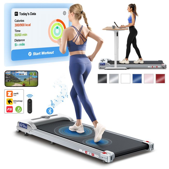 Tapis De Marche électrique Pliable BLACK LORD - Idéal Maison, Bureau, Fitness - Télécommande Incluse