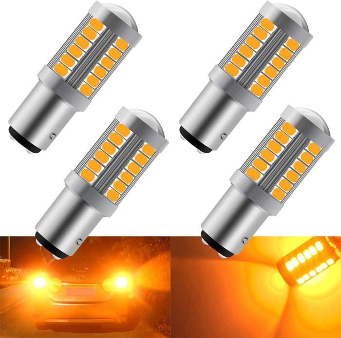 Lot De 2 Ampoules LED BA15S 1156 Blanches - Pour Clignotants De Voiture - 10-30V - 5630 SMD