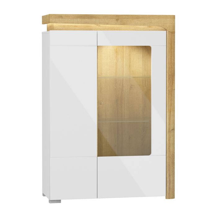 Vaisselier 2 portes Petits-meubles - Teo - 102 x 43 x 148cm - Blanc et bois Vaisselier 2 portes Petits-meubles - Teo - 102 x 43 x 148cm - Blanc et bois