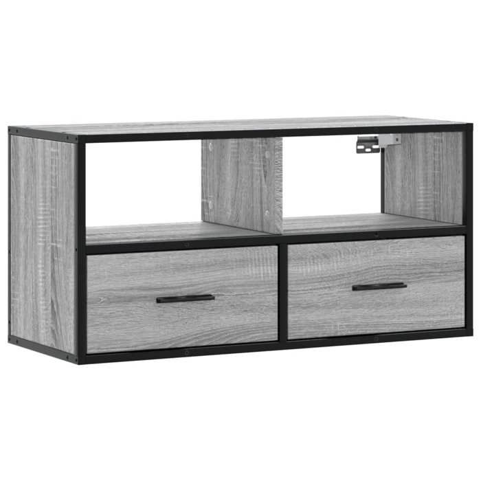 Printemps/été 2025 Meuble TV Sonoma gris - JM - Banc TV - 80x31x395 cm bois dingénierie et métal EU2810