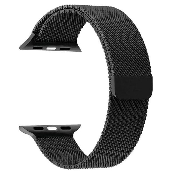 Bracelet pour Apple Watch - MY-MONTRE - Compatible 42/44/45/49mm - Acier inoxydable - Boucle magnétique - Noir