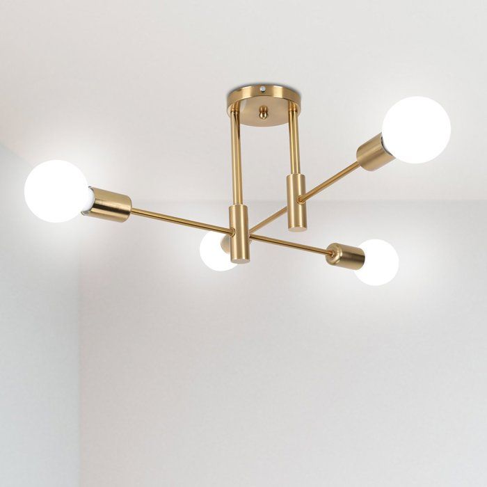 Lustre Plafonnier - AXHUP - Modèle 4 Têtes - Vintage industriel - Métal galvanisé - E27 x4