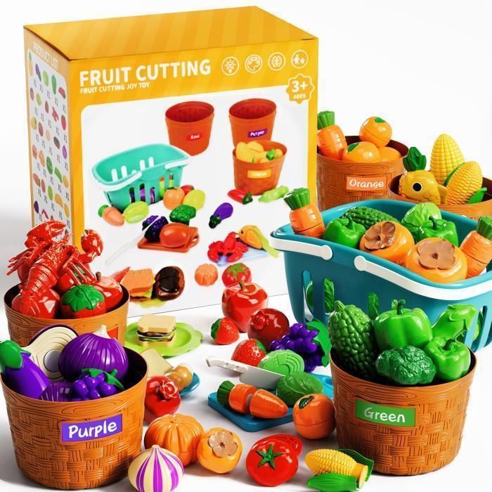 JOYIN Color Triing Play Food Set de 71 pièces de Jouets de Cuisine pour Enfants - Jouets éducatifs pour garçons et Filles - Tri et motricité Fine - Jouets éducatifs JOYIN Color Triing Play Food Set de 71 pièces de Jouets de Cuisine pour Enfants - Jouets éducatifs pour garçons et Filles - Tri et motricité Fine - Jouets éducatifs