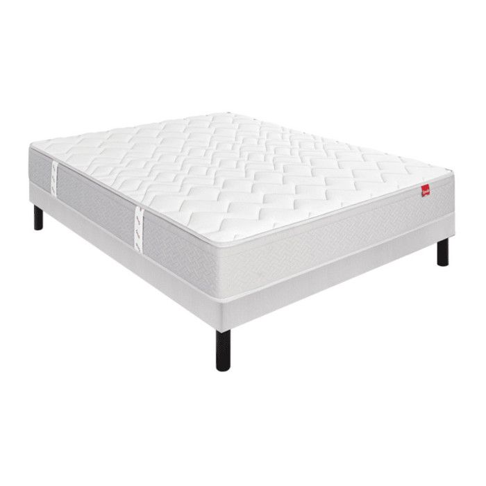 Ensemble Epeda LAILLEURS + Sommier Escale confort ferme+ Pieds 70x190 Ressorts