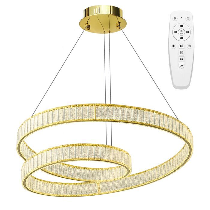 Lampe suspendue de plafond Toolight LED APP1767-CP Lampe pendante au plafond Or 58X58X100CM