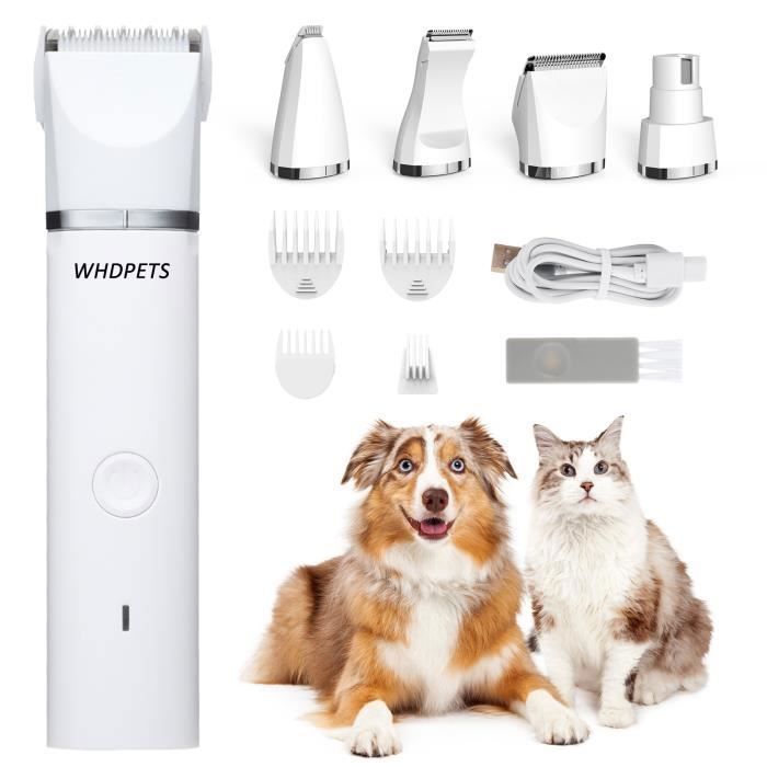 Tondeuse Pour Chien Chat ®WHD© Rasoir Sans Fil Avec 4 Lames Tondeuse Animaux Électrique Professionnelle Détachable Céramique-keeper