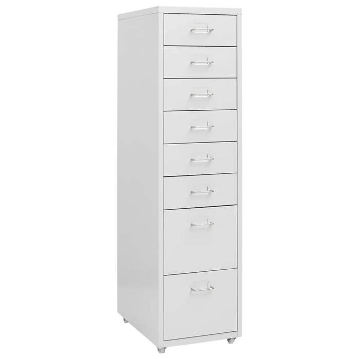 Classeur mobile - vidaXL - Métal - Gris - 8 tiroirs - 28x41x109 cm