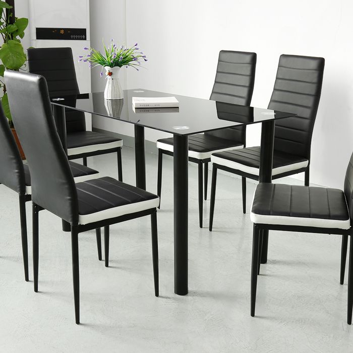 JEOBEST Lot de 6 Chaises de Salle à Manger avec Coussin Dossier Haut Imperméable Chaises de Cuisine Chaises Scandinave