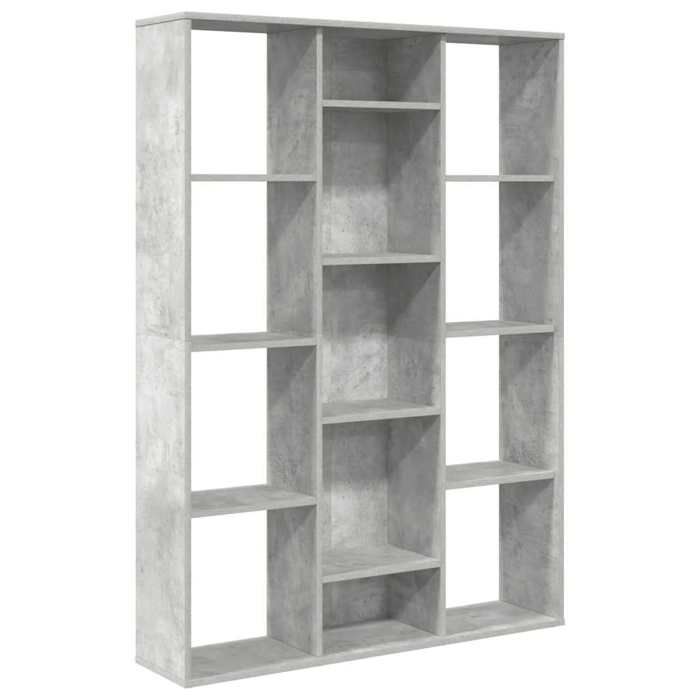 Séparateur de pièce en bois dingénierie - vidaXL - Gris béton - 100x24x140 cm - 13 compartiments - Polyvalent
