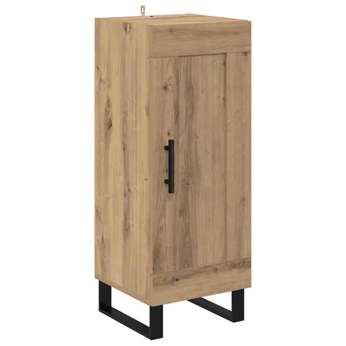 Buffet moderne en bois dingénierie - vidaXL - Chêne artisanal - 34 5x34x90 cm - Grand espace de rangement