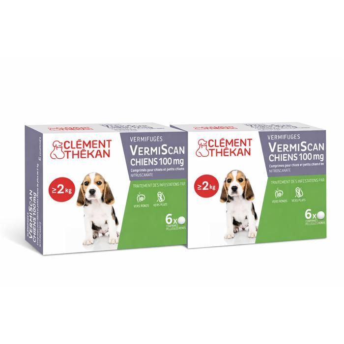 Comparer les prix de Vermiscan Chiot  supérieur à 2 kg lot de 2 boites de 6 comprimés