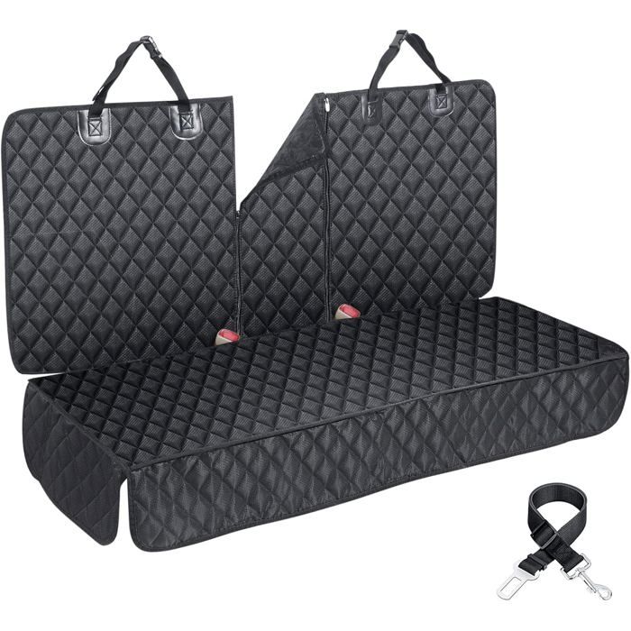 1 housse de siège auto pour animaux noire imperméable 600D antidérapante lavable pour chiens et chats dans berlines SUV Label