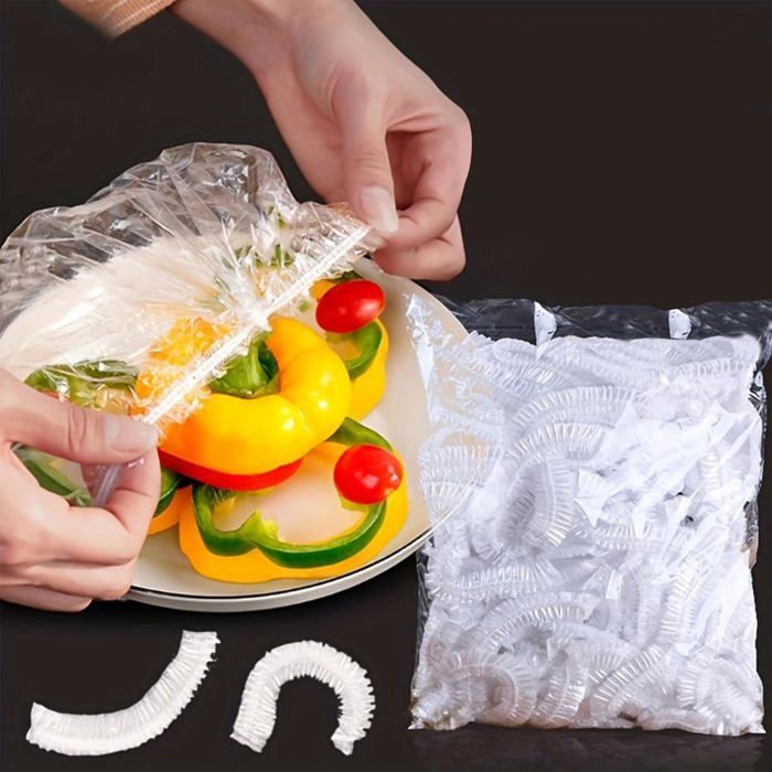 100 Couvre-bols et plats élastiques — Protection efficace contre la poussière — Adaptés aux assiettes et divers récipients (25 cm)