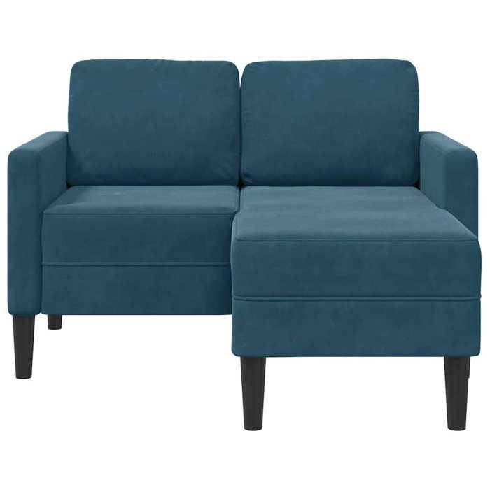 Bleu SOFA - Moderne - Canapé 2 places - contemporain - avec méridienne en L bleu 125 cm velours C2089