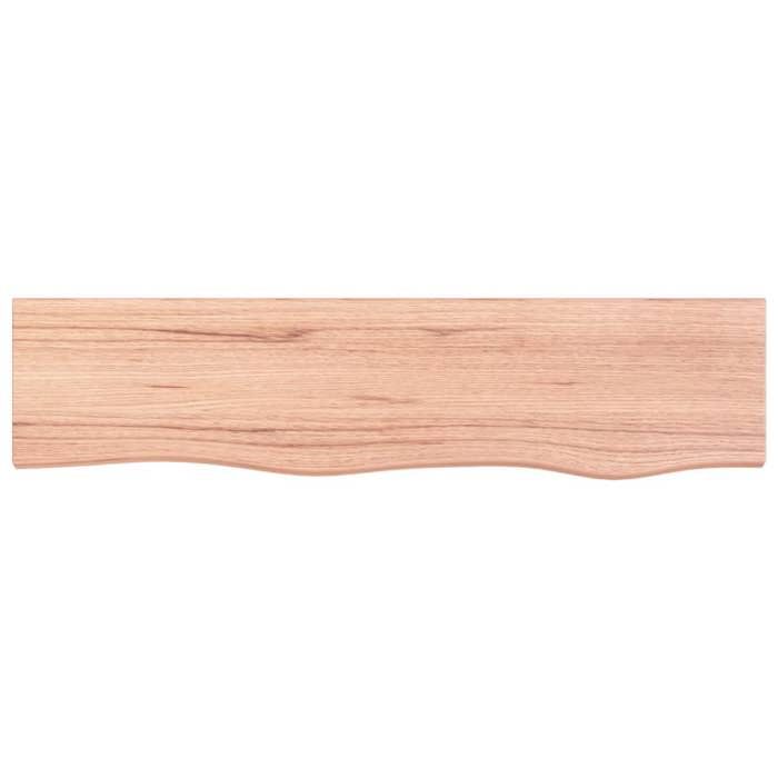 MEUBLE DE SEJOUR Brun - MODE Étagère murale - marron clair 80x20x2 cm bois chêne massif traité Nettoyer facile_09_2623