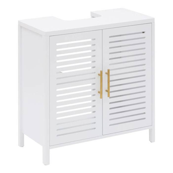 Meuble sous-lavabo Orea carré 35x70cm 2 portes blanc - 5five Meuble sous-lavabo Orea carré 35x70cm 2 portes blanc - 5five