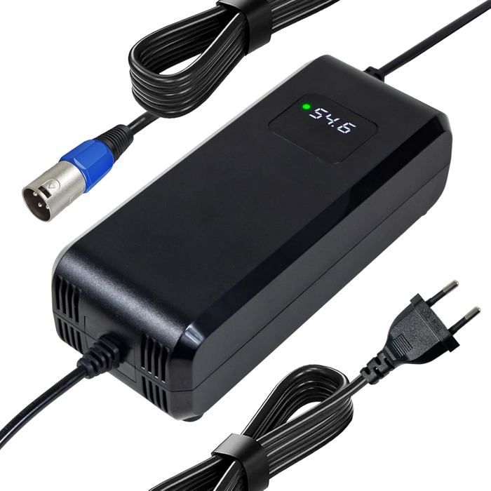 Chargeur de batterie au lithium 54 6 4 A - Pour vélo électrique - 48 V - 13 s - Prise XLR 3 broches - Adapta PIECE DETACHEE DE PNEU