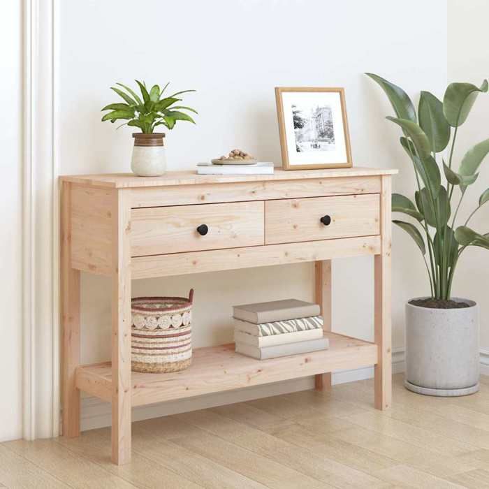 Table console dEntrée - Bout de Canapé - 100x35x75 cm - Bois massif de pin&01_3570