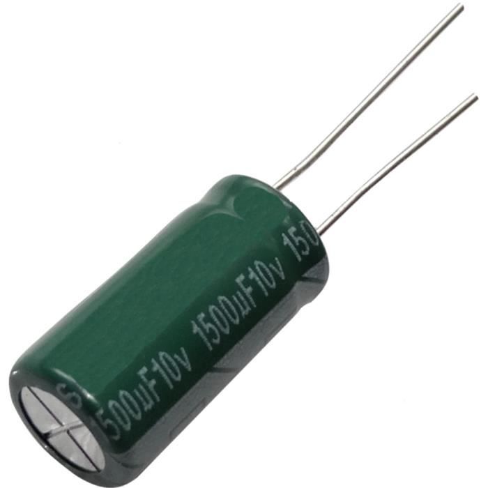 Condensateur électrolytique 1500µF 35V - Pour électronique, -40 à +105°C, Neuf Sous Blister
