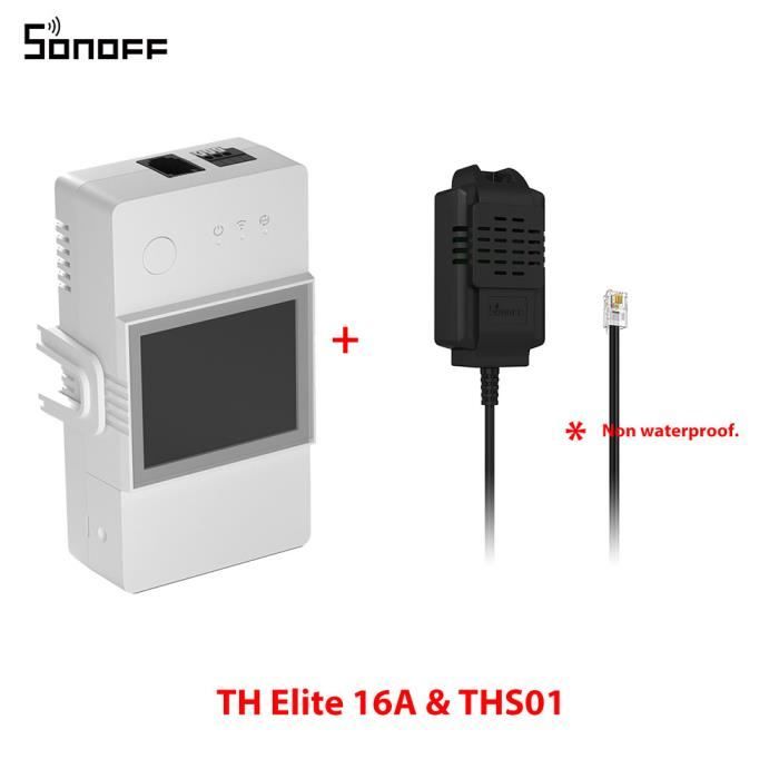 SONOFF TH Elite 16A Interrupteur WiFi Avec Capteur Température Humidité THS01 - Contrôle Intelligent Alexa