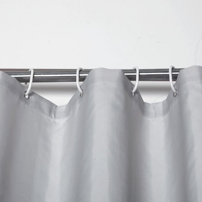 Rideau De Douche Dégradé Noir Et Blanc JIAMELUCK - Imperméable Polyester 180x240cm Avec Crochets