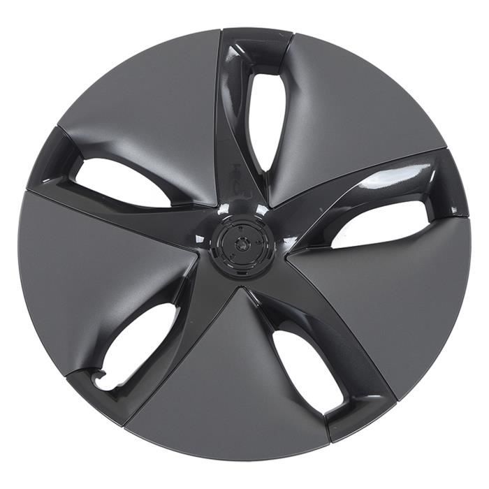 Audi 81A601170 Enjoliveur De Moyeu De Roue Noir/Argenté (1 Pièce) - Compatible Jantes Aluminium