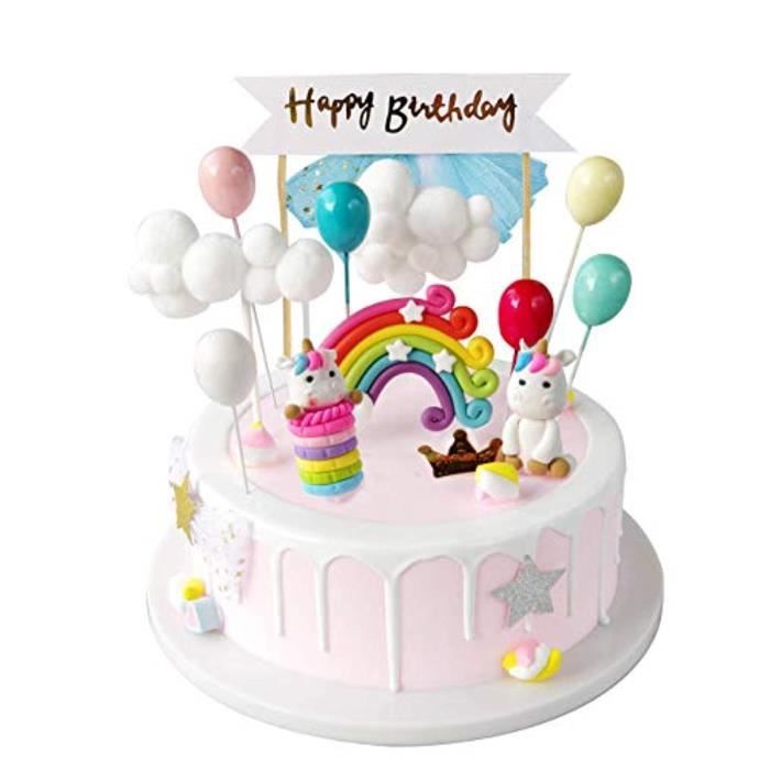 Unicorn gâteau d'anniversaire ruban plaquette papier/Icing 
