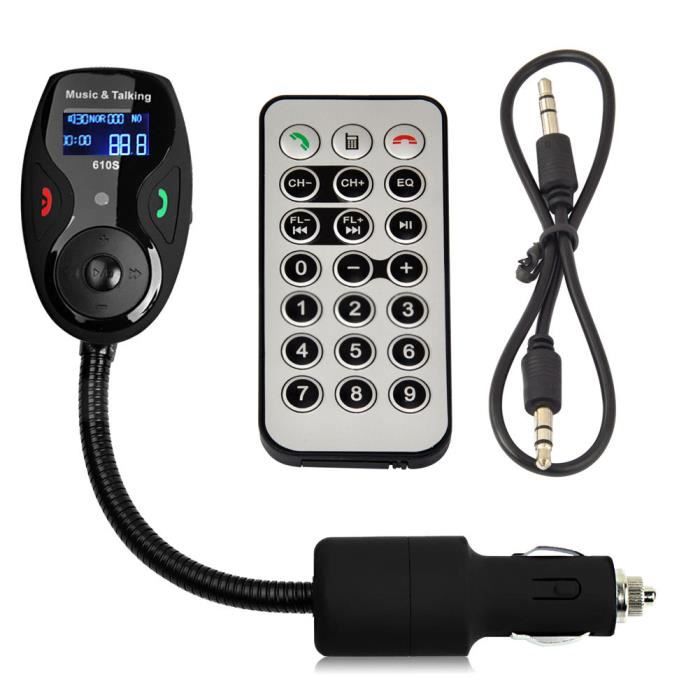 TRANSMETTEUR FM CAR MP3 KIT BLUETOOTH INTREGRE - SD - USB - JACK