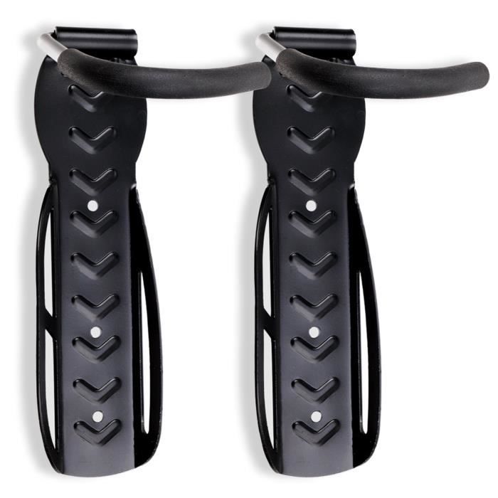 Lot De 4 Crochets Muraux Vélos - Support Vertical Acier 30kg - Économie D'espace Garage