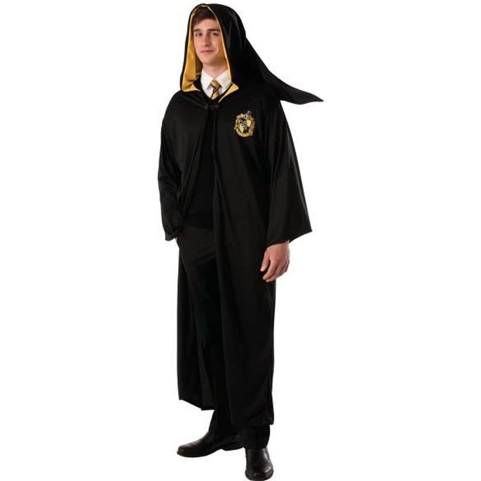 Déguisement robe de sorcier Poufsouffle Harry Potter adulte Noir