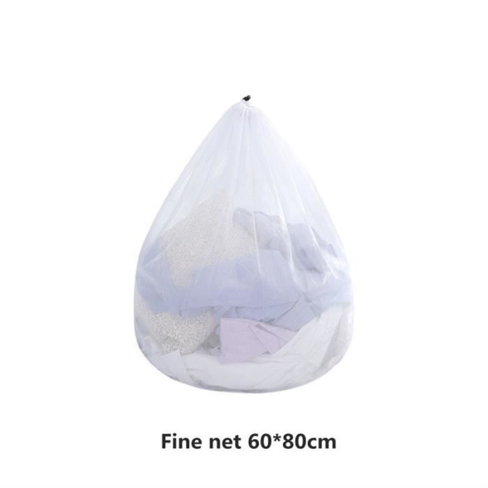 Lot de 2 sacs en filet à linge, filet à linge en maille fine avec cordon de  serrage pour machine à laver (60 x 80 cm)