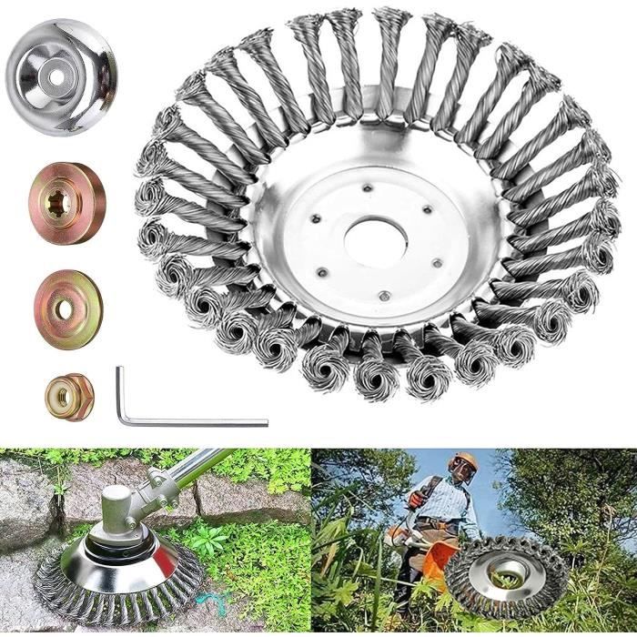 Roue De Désherbage Tête Brosse Désherbage 8 Pouces Pour Débroussailleuse, Tondeuse À Gazon