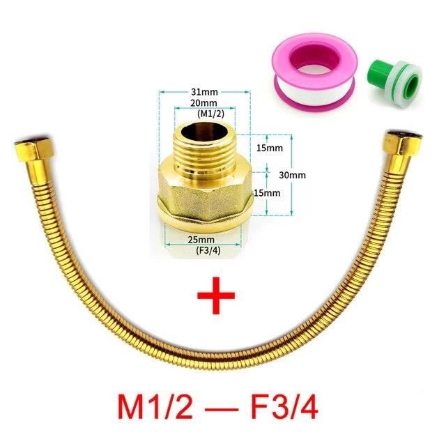 Tuyau de douche - Golden 3l4 - 30 cm - Acier inoxydable - Doré - Coudé ...