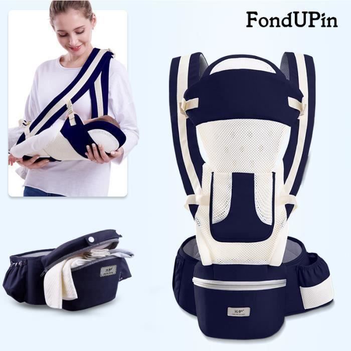 Fondupin Porte Bebe 0 48 Mois Permeabilite A L Air D Ete Bleu Fonce Transportant Le Tabouret De Taille De Bebe Croise Devant Tenant Bleu Fonce Achat Vente Porte Bebe Soldes Sur