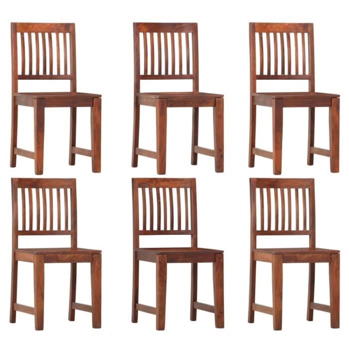 Joli & Mode 1878 - Lot de 2 Chaises de salle à manger Design Moderne -  Fauteuil Siège de Salon - Bois solide de manguier - Cdiscount Maison