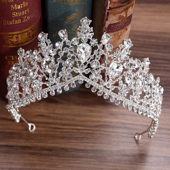 Couronne princesse mariage, bijoux royal cristal Annabelle