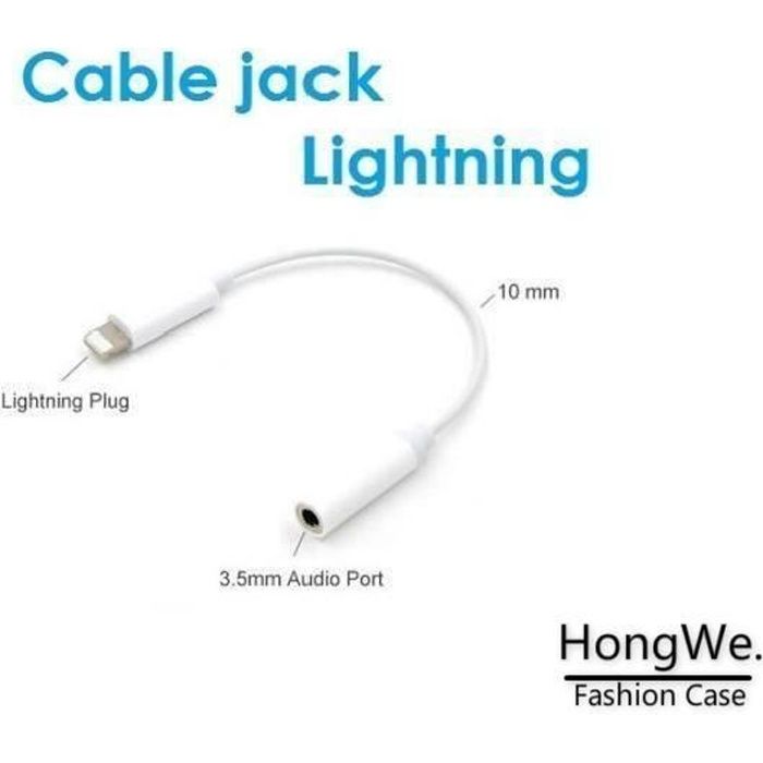 Adaptateur et convertisseur GENERIQUE CABLING® 2 en 1 Adaptateur Lightning  USB Câble Chargeur blanc 3.5mm Jack Audio IPHONE 7 Port Lightning vers Jack  3,5 mm femelle audio casque câble